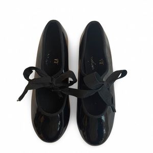 American Ballet Theater Tap Shoes w/Ribbon Closure, Size 12 (Toddler), Synthetic